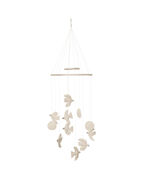 ferm LIVING Swif Bird Mobile Ungefärbt aus Bio-Baumwolle