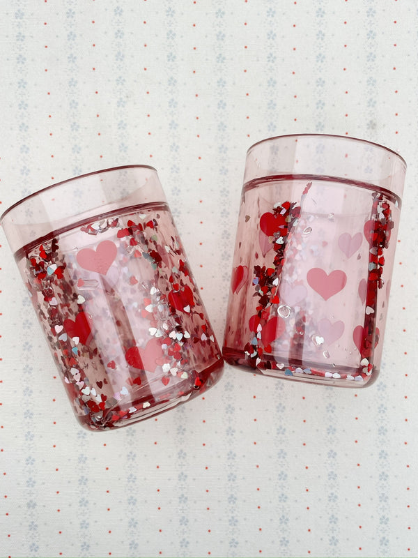 2-Pack Glitter Drinking Cup Heart