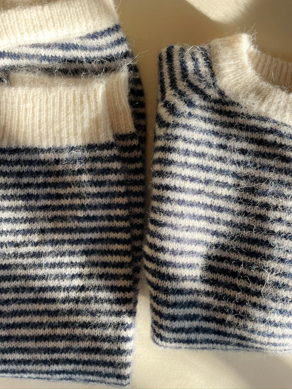 Berle knitted sweater Ensign Blue/ Buttercream