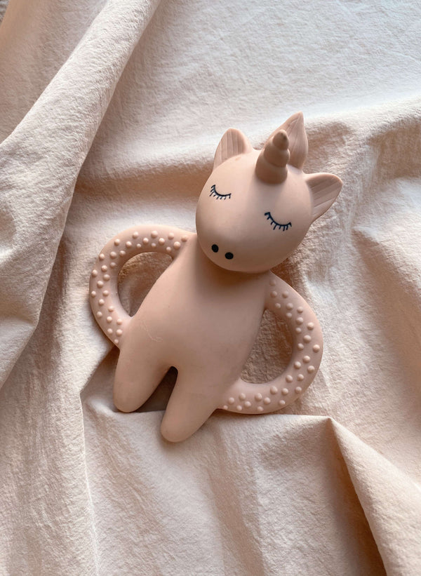 Teether Natural Rubber Unicorn