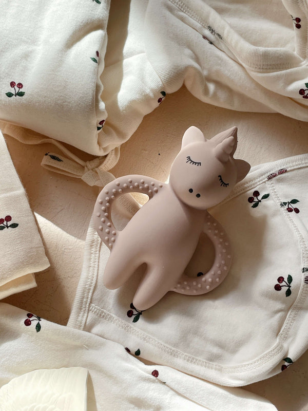 Teether Natural Rubber Unicorn