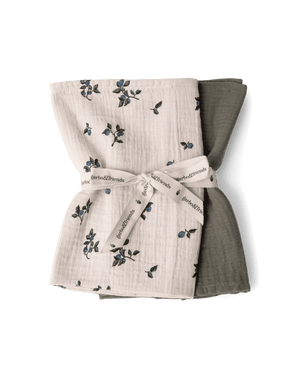 Garbo&Friends 2-Pack Musselindecke Klein in Blackberry, 60 x 60 cm