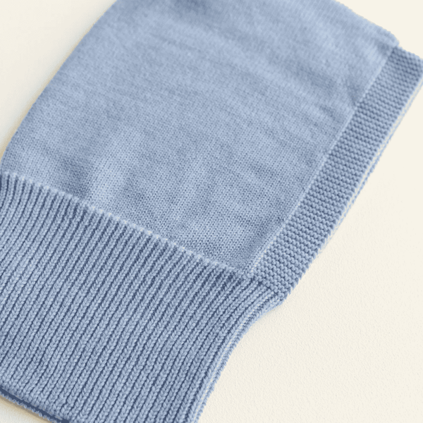 Hvid Balaclava Light Blue, Detail Strick