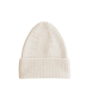 Hvid Beanie Fonzie Cream aus extrafeiner Merinowolle
