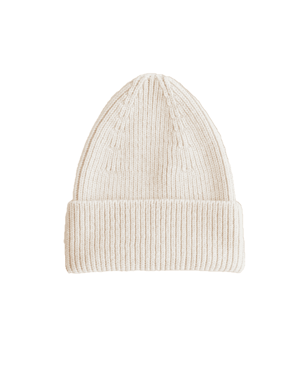 Hvid Beanie Fonzie Cream aus extrafeiner Merinowolle