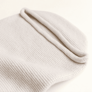 Strickstruktur des Merino-Kokons Cream von Hvid aus Belgien