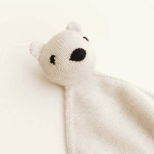 Schmusetuch Teddy Tokki von Hvid, 35 × 28 cm aus Merinowolle