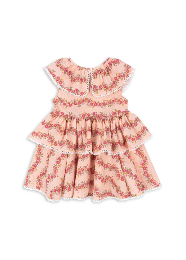 Konges Sløjd Bella Kleid Floria Pink, 100 % GOTS-zertifizierte Bio-Baumwolle