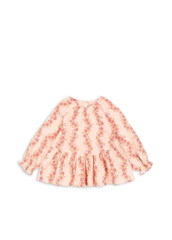 Konges Sløjd Coco Musselinbluse in Floria Pink aus GOTS-Bio-Baumwolle
