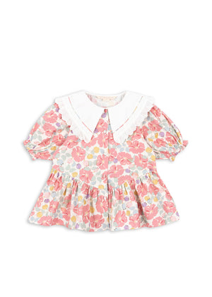 Konges Sløjd Coeur Collar Bluse Fleur Anglaise mit Rundkragen