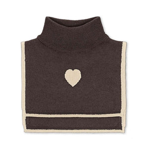 Konges Sløjd Halswärmer Collette Chocolate Brown aus 100 % Wolle mit Rippenstrick-Kragen
