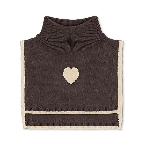 Konges Sløjd Halswärmer Collette Chocolate Brown aus 100 % Wolle mit Rippenstrick-Kragen