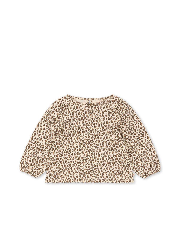 Konges Sløjd Drey Blouse im Leo-Print aus GOTS-Bio-Baumwolle
