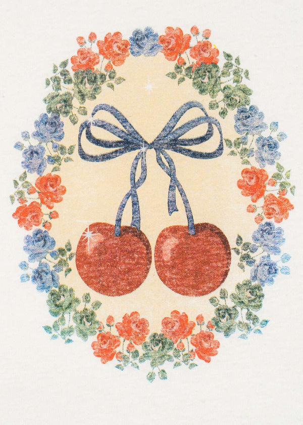 Kirschen mit Schleife auf dem Era T-Shirt Cherry Bow von Konges Sløjd
