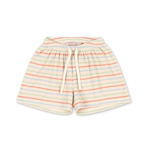 Konges Sløjd Itty Shorts Confetti Stripe aus Bio-Baumwollfrottee