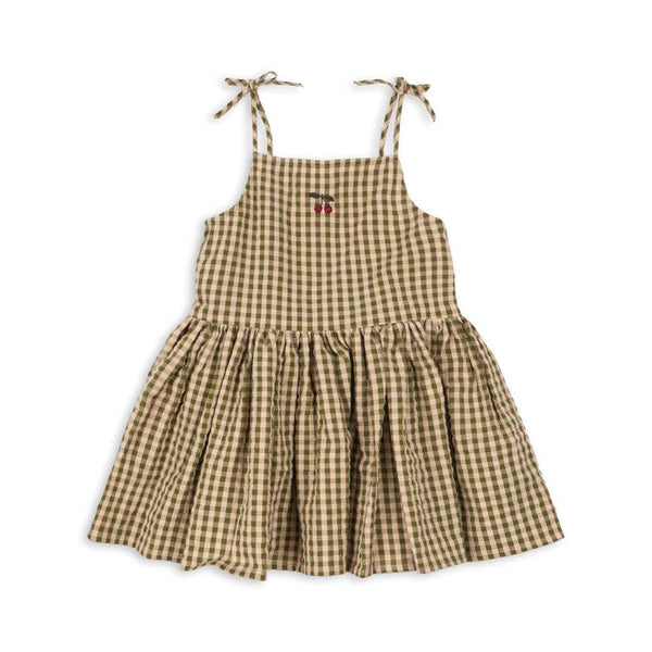 Konges Sløjd Kleid Kim Isotta in Avocado Check aus Seersucker