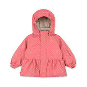 Mismou Ruffle Winter Jacket Cherry Berry Dot