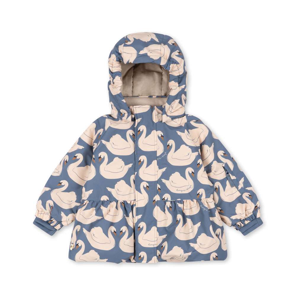 Konges Sløjd Mismou Rüschen-Winterjacke Swan, wasserdichte Kinderjacke mit Rüschen