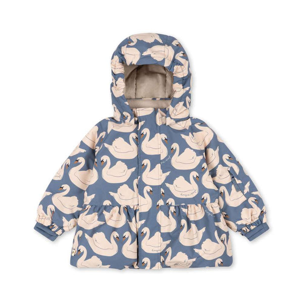 Konges Sløjd Mismou Rüschen-Winterjacke Swan, wasserdichte Kinderjacke mit Rüschen