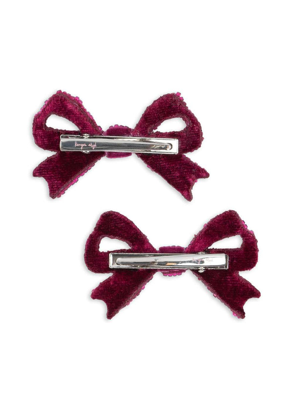 Pearly Bow Haarspangen Sangria von Konges Sløjd mit robusten Clips