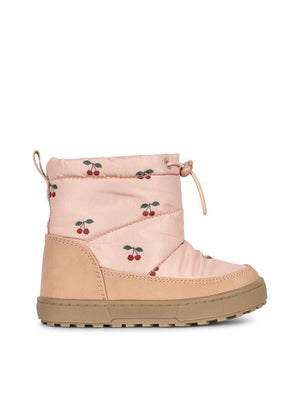 Rückseite des Konges Sløjd Storma Winterstiefels Cherry Blush mit Schlaufe