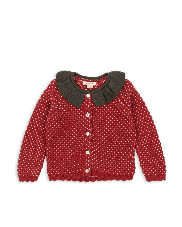 Konges Sløjd Strawberry Cardigan in Barbados Cherry