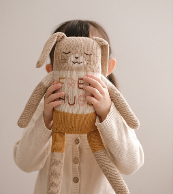 Knitted Toy Large Bunny Free Hugs