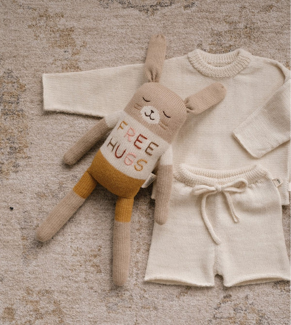 Knitted Toy Large Bunny Free Hugs