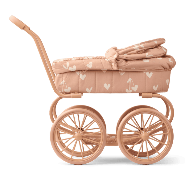 Verdeck des Liewood Adaline Puppenwagens mit Herzmuster