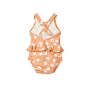 Rückansicht des Amina Baby Badekleids Cherry Blossom von Liewood