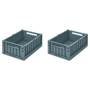 2-Pack Storage Box Weston "M" Whale Blue