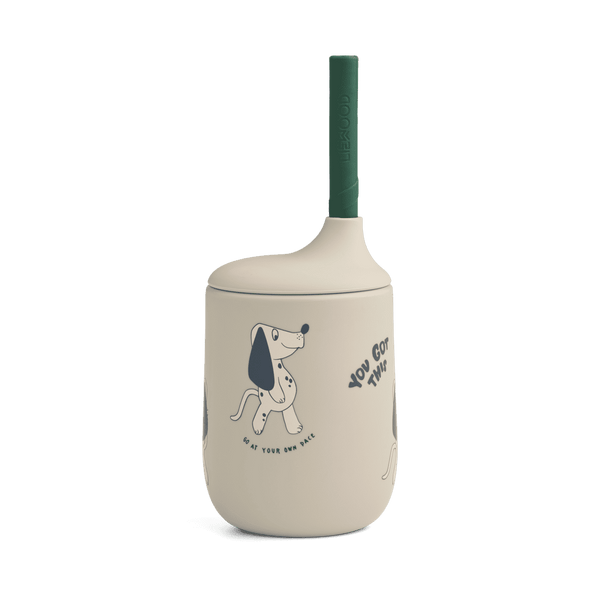 Liewood Trinklernbecher Ellis Dakota Dog Mist mit Strohhalm