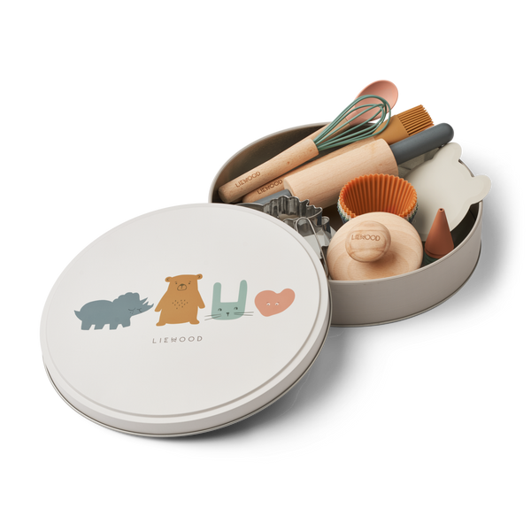 Liewood Gaspard Kinder-Backset aus Holz mit Backutensilien in Blechdose