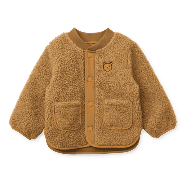 Liewood Lora Pile Jacke Golden Caramel aus flauschigem Teddyfleece