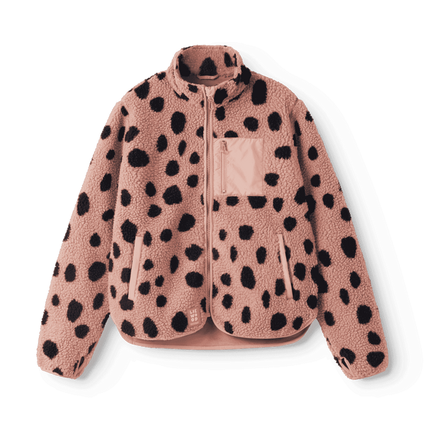Liewood Nelson Teddyjacke Erwachsene Mega Leo Spot Pale Tuscany – Teddyfleece-Jacke