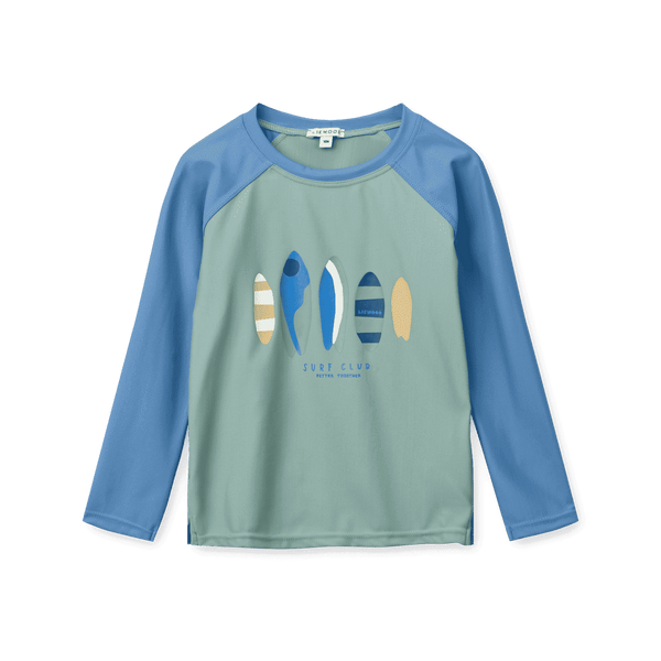 Liewood Noah UV-Shirt mit UPF 50+ im Boards-Print auf Light Peppermint