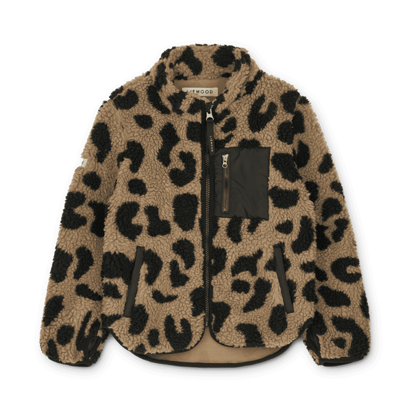 Liewood Nolan Fleecejacke Mega Leo Oat – Kinderjacke Vorderansicht
