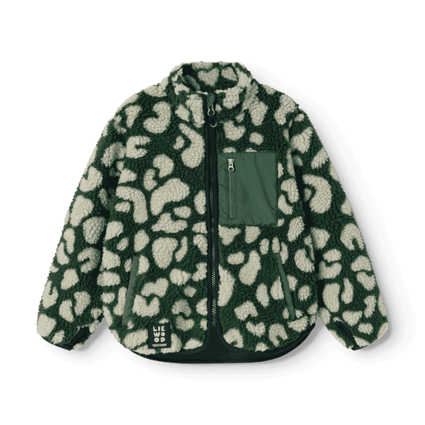 Liewood Nolan Teddyjacke Mega Leo Garden Green – Teddyfleece Kinderjacke