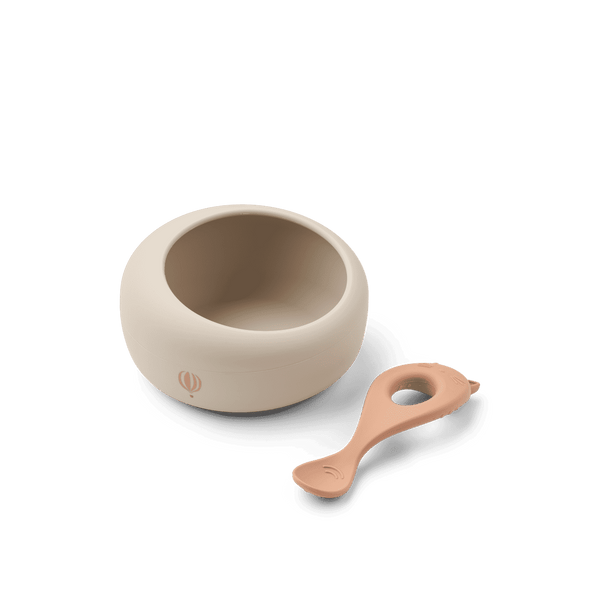 Liewood Schüssel mit Löffel Sparia im Wild-Child-Print Rosey aus Silikon
