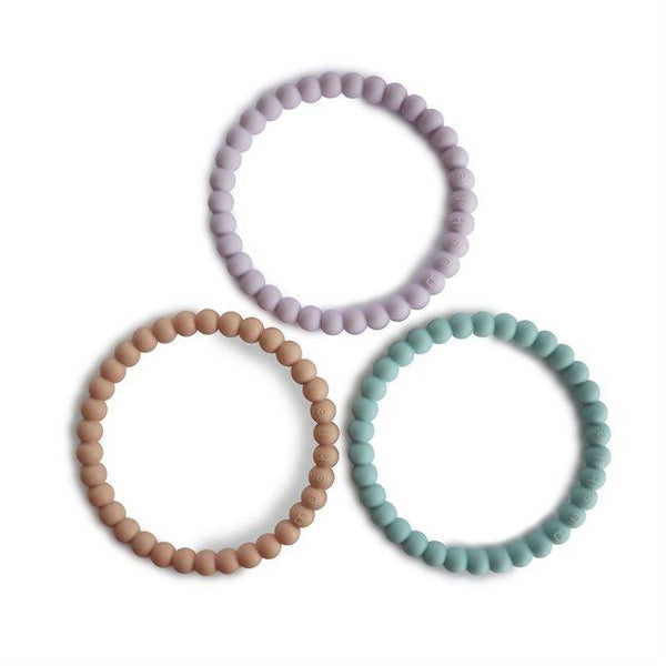 Silicone bracelet teether Lilac/Cyan/Soft Peach