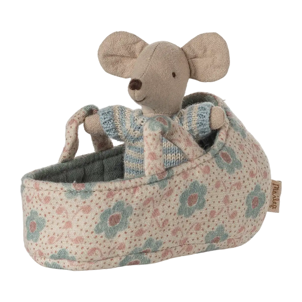 Maileg Babymaus Blau, 6 x 9,5 x 5,5 cm aus Baumwolle