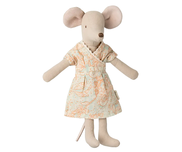 Maileg Mama Maus im hellen Blumenkleid, 15 cm