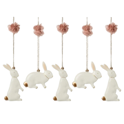 Metal Easter Bunny Ornaments - 5 pcs. 