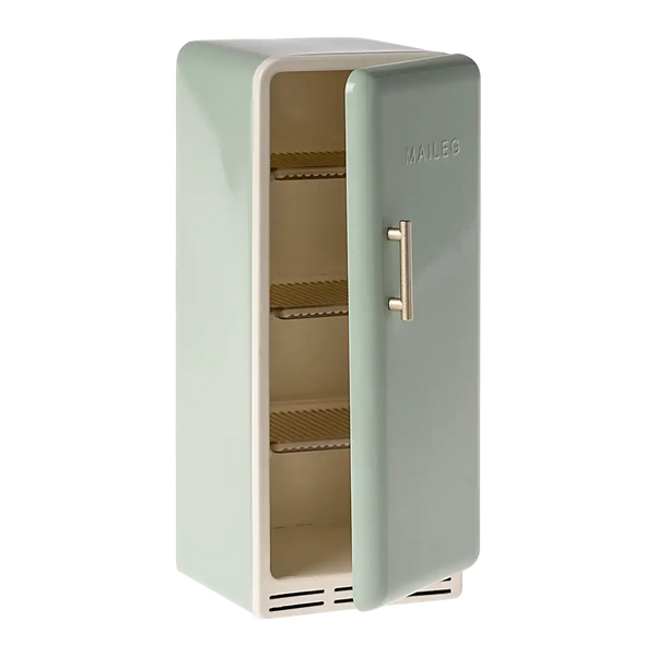 Maileg Miniatur Kühlschrank Minze von der Seite