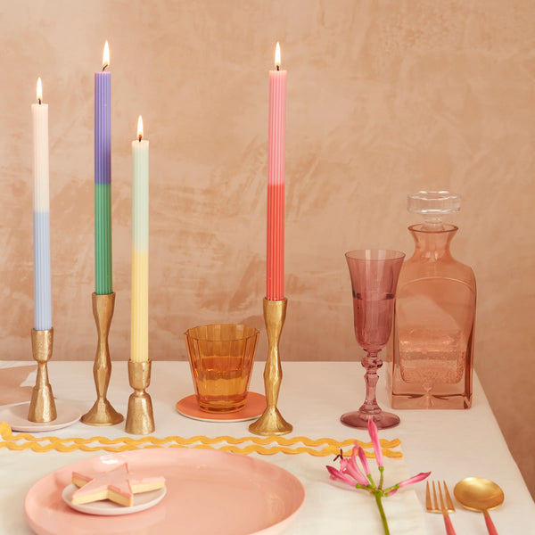 Multi Block Colour Table Candles (x4)