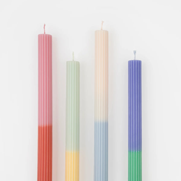 Multi Block Colour Table Candles (x4)