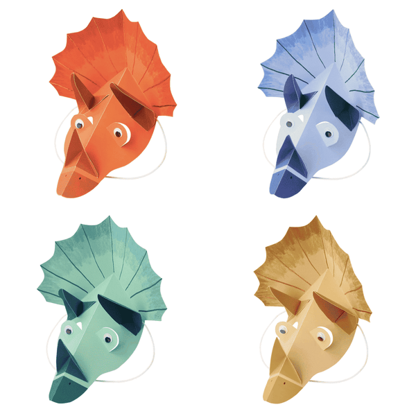 Meri Meri Triceratops Partyhüte in vier Farben