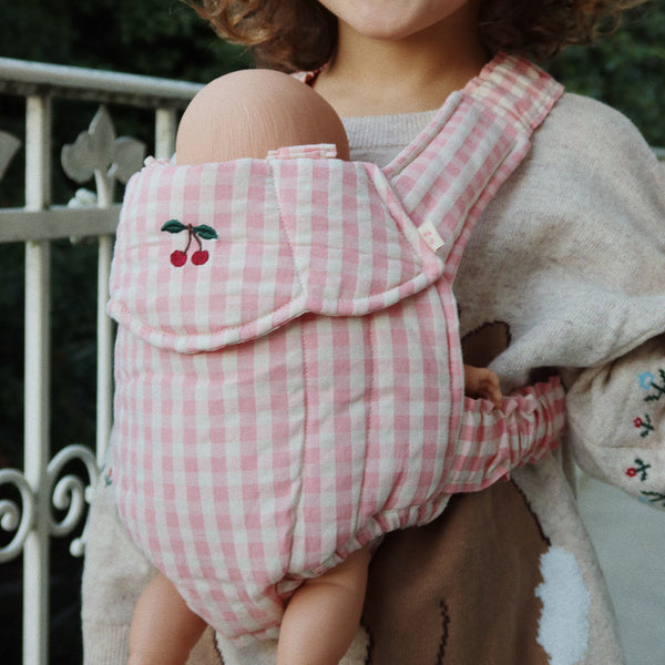 Doll Carrier Powder Pink Check