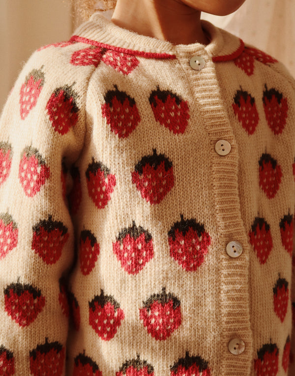 Belou Strick-Cardigan Strawberry