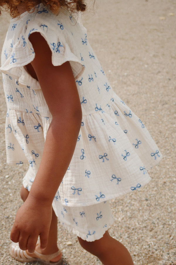 Coco Muslin Shorts Bow Bleu